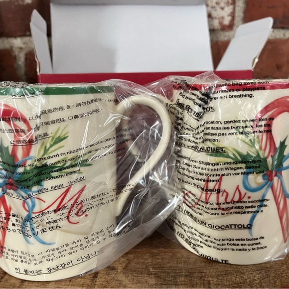  Lennox, Mr. and Mrs. Christmas cups, porcelain new with tags - Picture 2 of 5